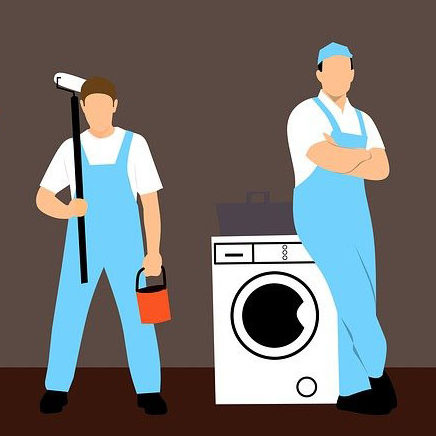 Illustrazione tecnici elettrodomestici